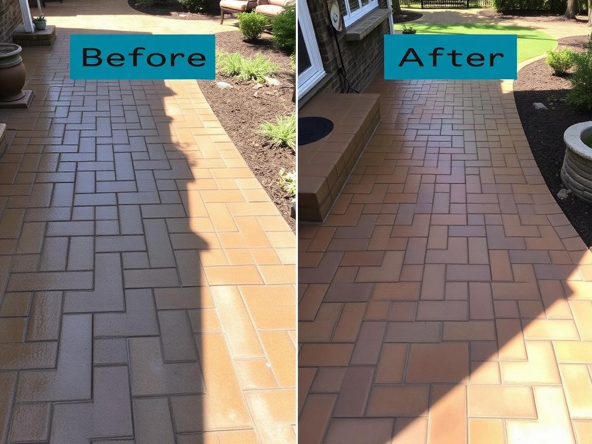 Before and after patio restoration